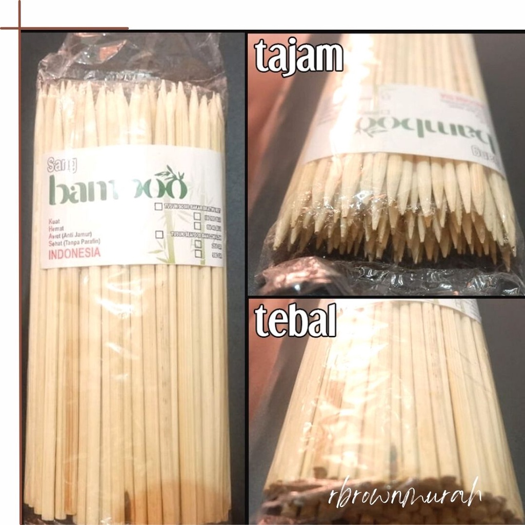 PROMO STOK TERBARU [rbrownmurah] ✅Bamboo Skewers Tusuk Sosis Bakar JUMBO/Tusuk CORNDOG KUALITAS PREM