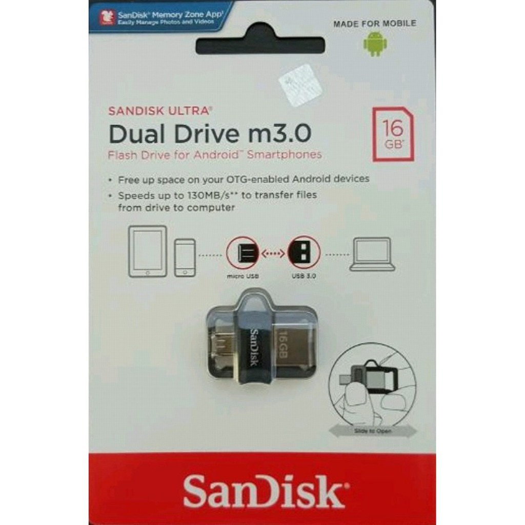 Flashdisk Sandisk OTG M3 Dual Drive 16GB USB 3.0