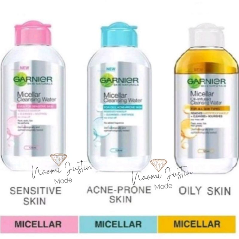 C Garnier Micellar Water Pink Skin Care 400 ml (Pembersih Wajah &amp; Makeup Untuk Kulit Sensitif)