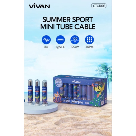 Vivan CTC100S Colorful Micro USB Tube Kabel Data Cable 30pcs CTC100