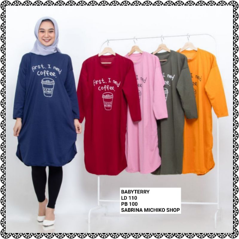 BAJU TUNIK LD 110 FIN COFFEE ATASAN WANITA BLOUSE