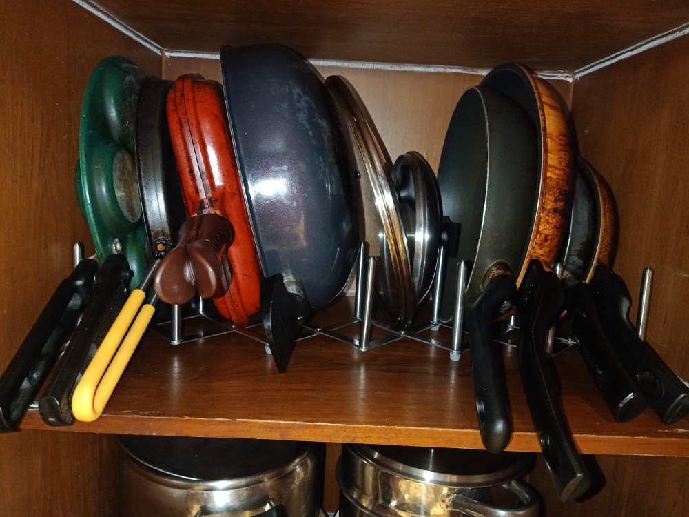 Ready V4r13r4 Pot Lid Organizer, Penyusun Penutup Panci Stainless Steel - Dapat Menyesuaikan Panjang