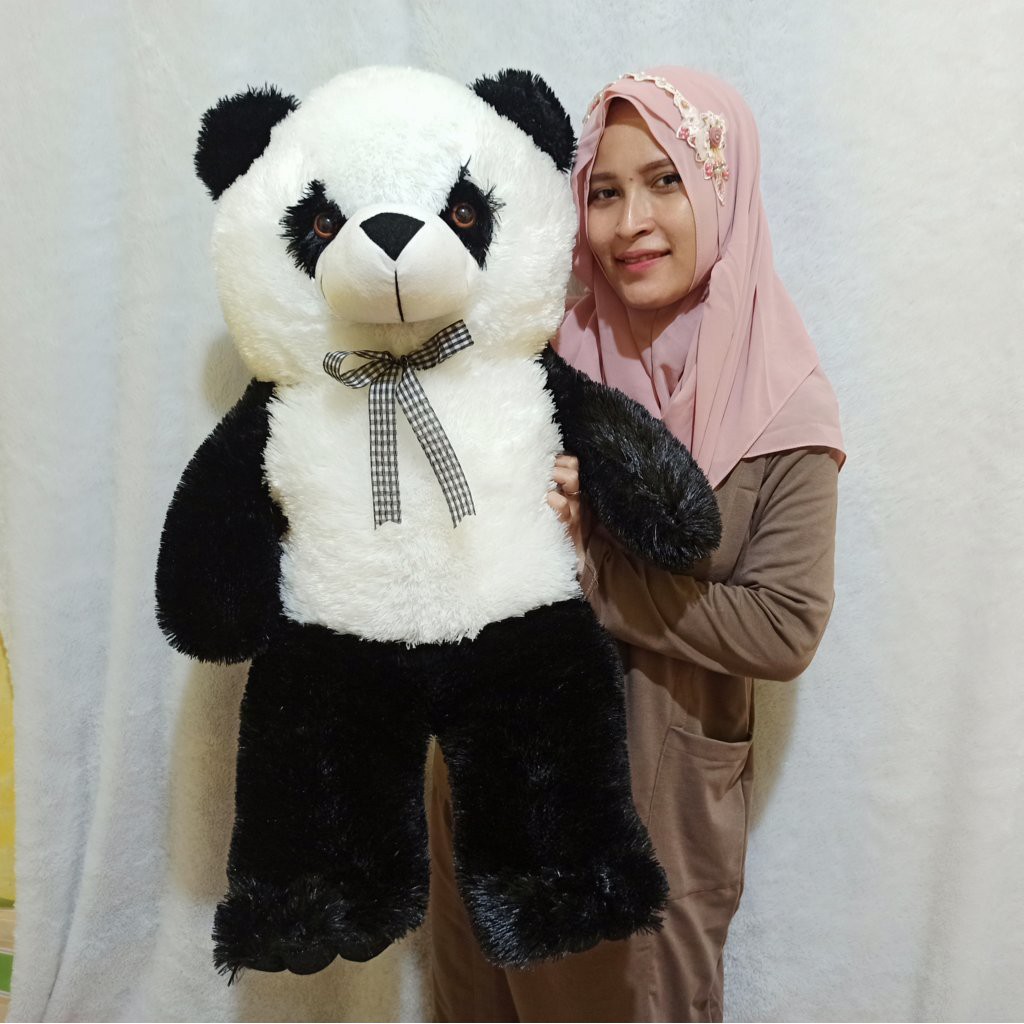 Boneka Panda jumbo HITAM PUTIH bisa ukir nama dan  photo