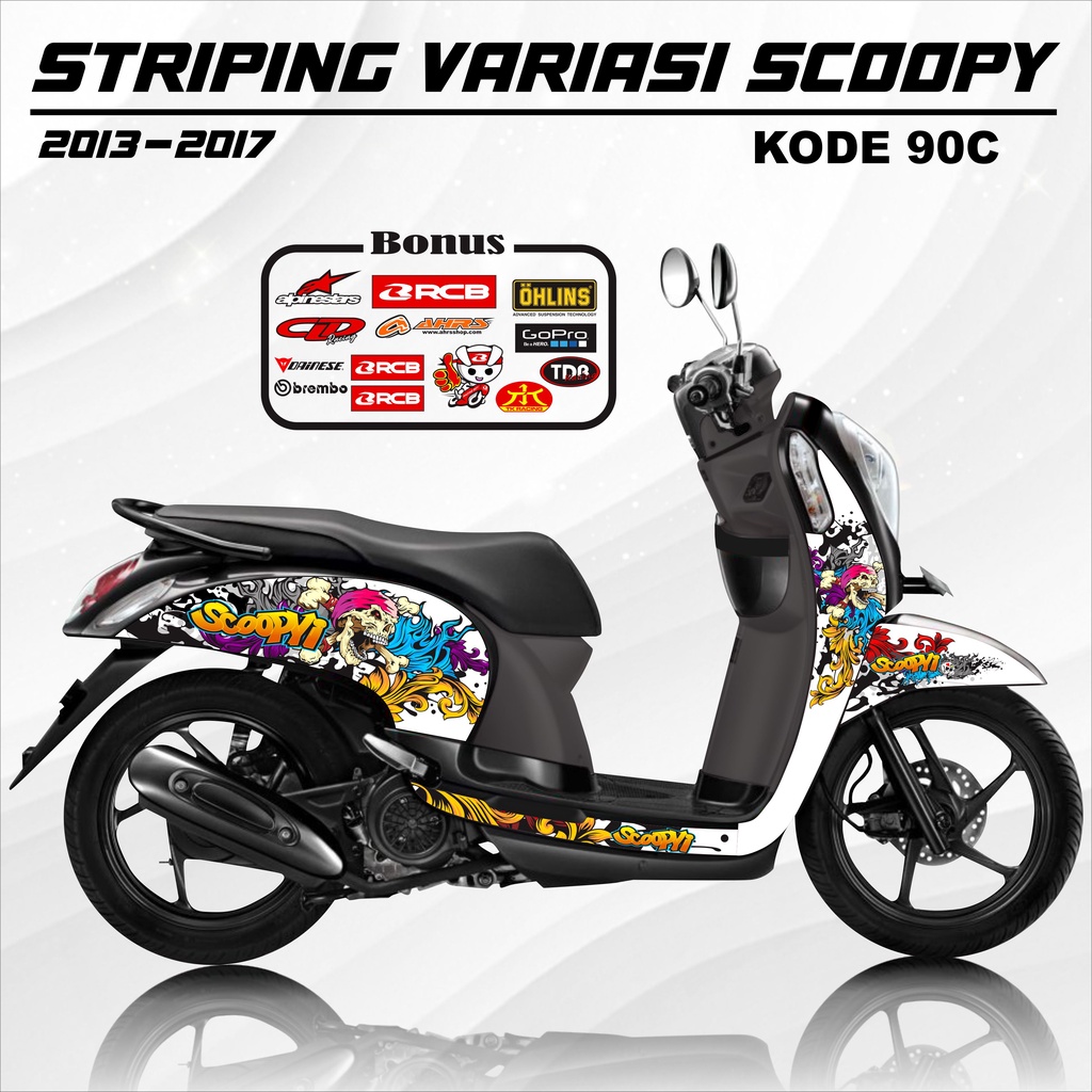 Striping Scoopy Stiker Scoopy 2013/2017 Kode 90