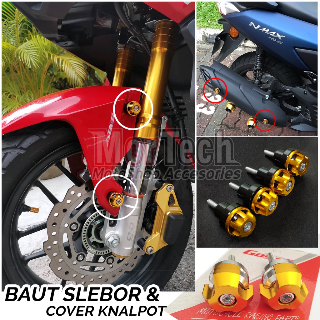 Monel Jalu Baut Spakbor - Slebor 2Tone / Jalu Baut Cover Knalpot CNC Nmax Old 2014-2019 / Nmax New 2
