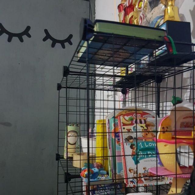 Rak Buku Besi Rak Serbaguna Rak Toys Storage Box Lemari Susun 6 Kotak