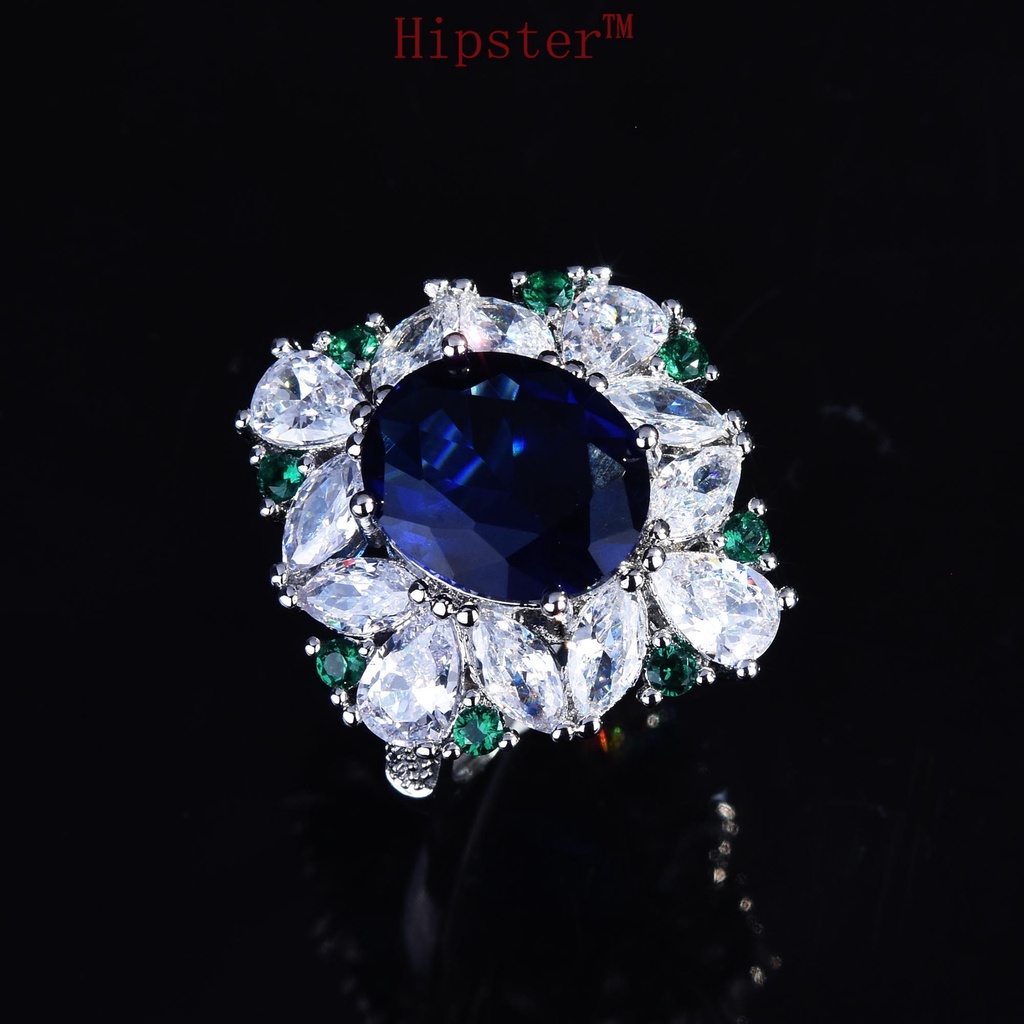 Sapphire Ring Luxury Open Moissanite