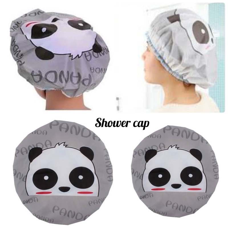 shower cap kartun karakter doraemon pooh mickey hello kitty pembungkus rambut mandi