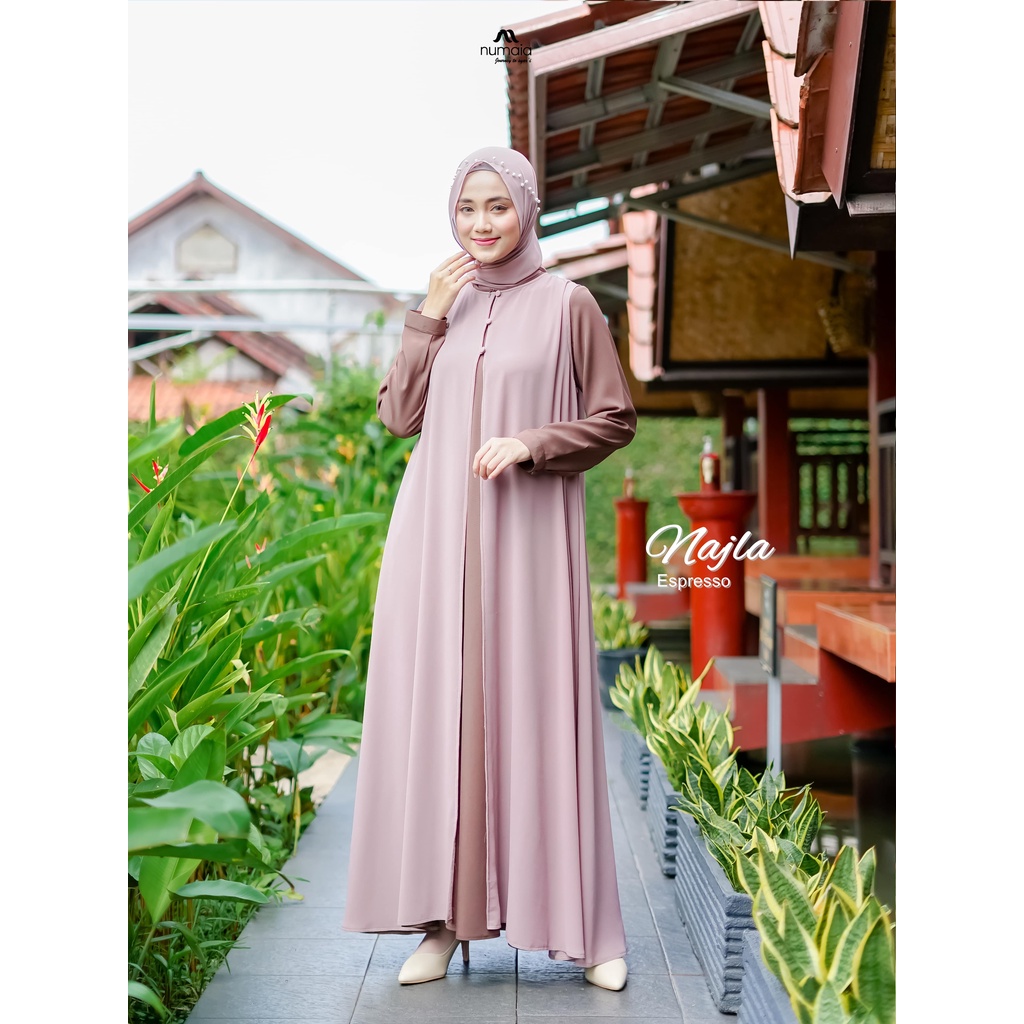 Gamis Outer Set Espresso (Najla set By Numaia)