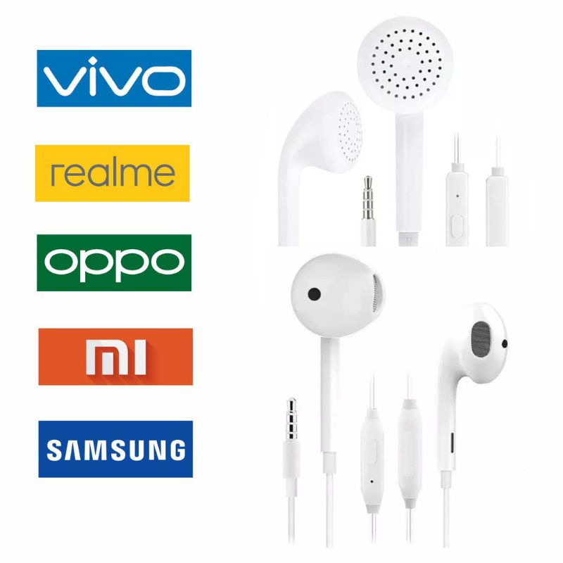 Headset Oppo Stereo Bass All Type Headfree Xiaomi Samsung Vivo