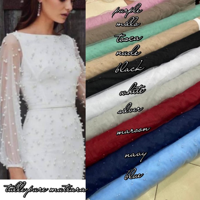 WBS TULLE PURE MUTIARA/tile mutiara polos termurah/kain tile polos mutiara KODE PROMO 8541