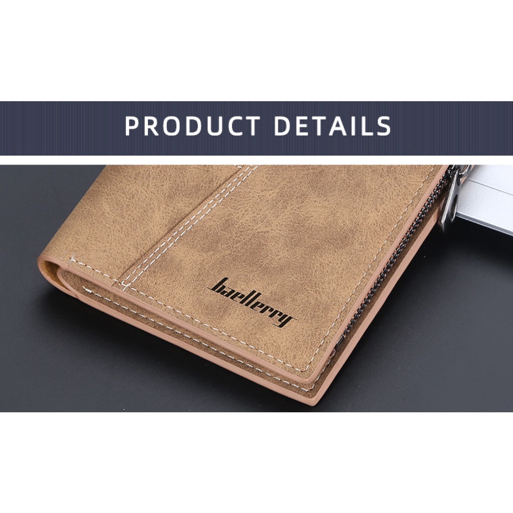 Dompet Kulit Pria Baellerry Bahan Kulit Lipat PU Leather Premium BLY62