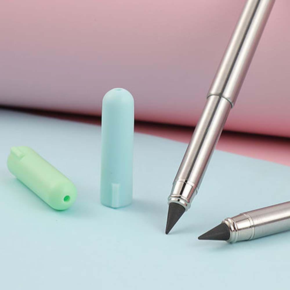 Pensil Eternal Retractable Bahan Metal Tanpa Tinta Untuk Stationery Anak Sekolah / Kantor