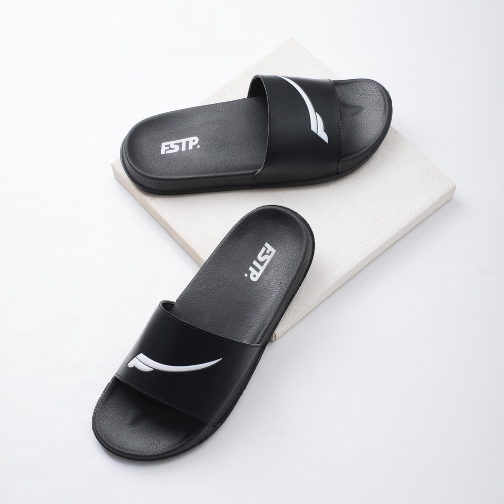 SOUL GREY ORIGINAL x FOOTSTEP Sandal Casual Hitam Abu-Abu Pria Sendal Slide Jalan Santai Harian Slippers Hangout Main Kondangan Lebaran Slop Selop Karet Premium Slip On Remaja Dewasa Flip Flop Kerja Formal Sport Fashion Men Footwear Keren Terbaru Kekinian