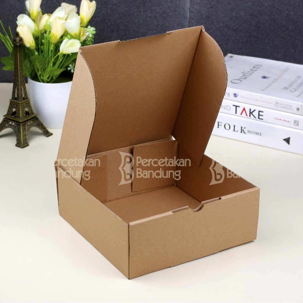KARDUS CORRUGATED 18X18X7 CM | DIE CUT | KOTAK KARTON | BOX PACKING SOUVENIR PIZZA-1