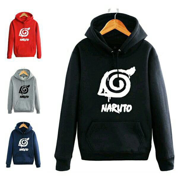 Jaket Anime Naruto HITAM  Pria Wanita Jumbo Big Size S, M, L, XL, 2XL, 3XL, 4XL, 5XL