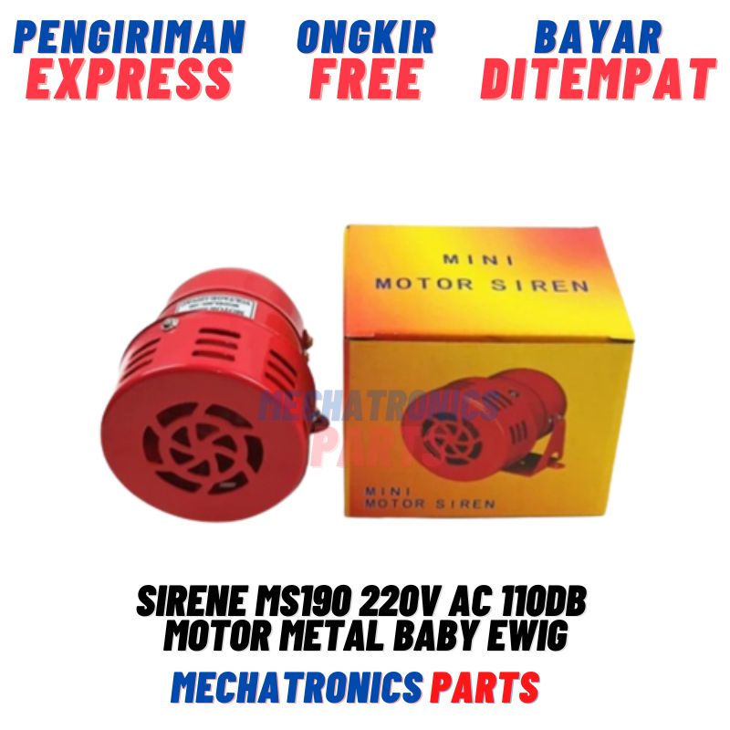 SIRENE MS190 220V AC 110DB MOTOR METAL BABY EWIG