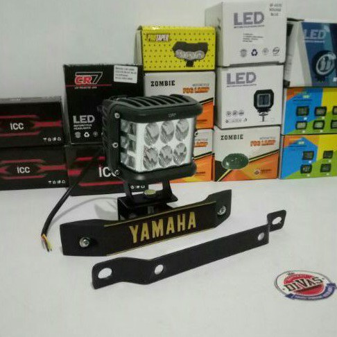 Lampu Tembak Led Sorot Strobo Cr7 Rx King Plus Kumis dan Dudukan Plat Nomor