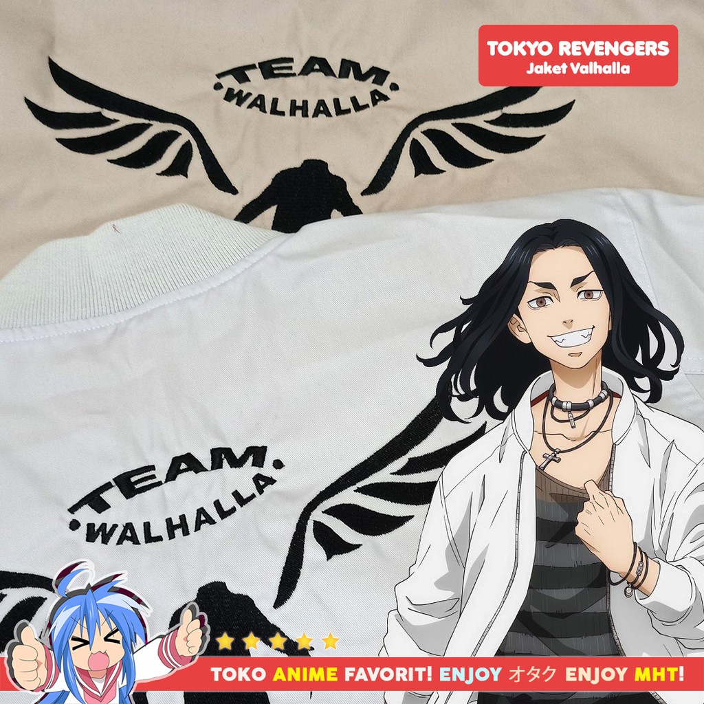 Jaket Bomber Anime Tokyo Revengers Valhalla Keisuke Baji Kazutora Hanemiya Manga Version White Putih