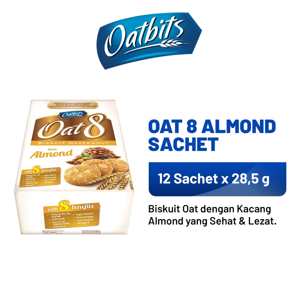 

OATBITS Oat 8 Almond 1 Dus (12 sachet x 28.5gr)