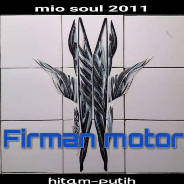 Striping sticker list body mio soul 2011 hitam-putih
