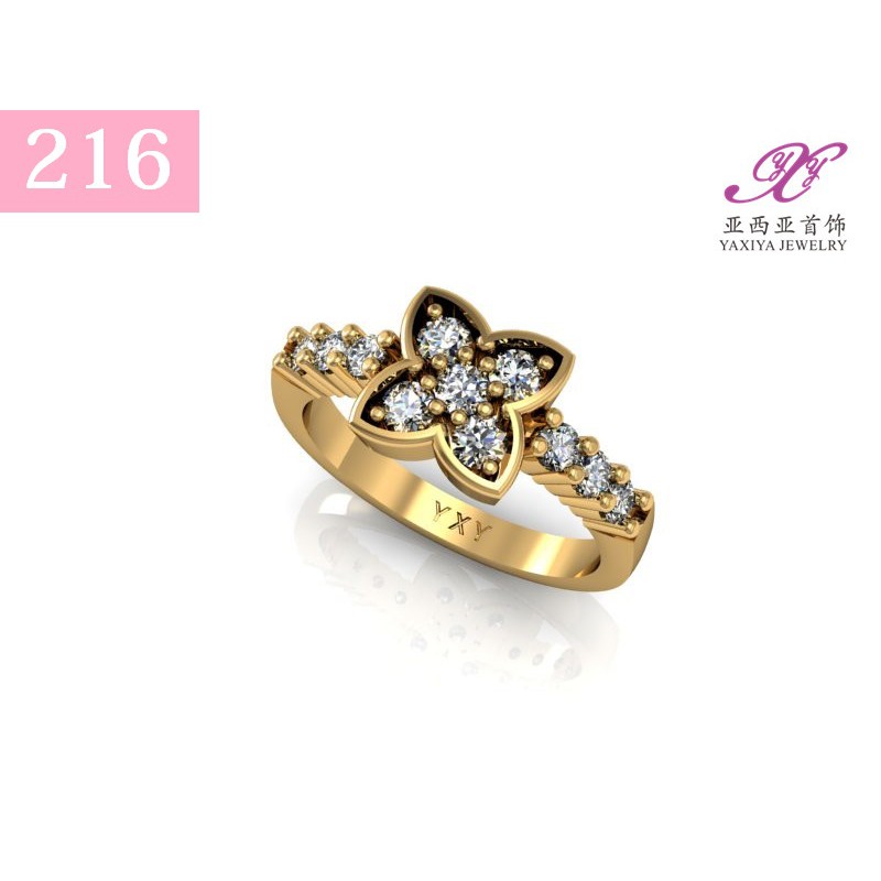 

Cincin Wanita Permata Zircon Perhiasan Lapis Emas 18K Yaxiya Jewelry 216