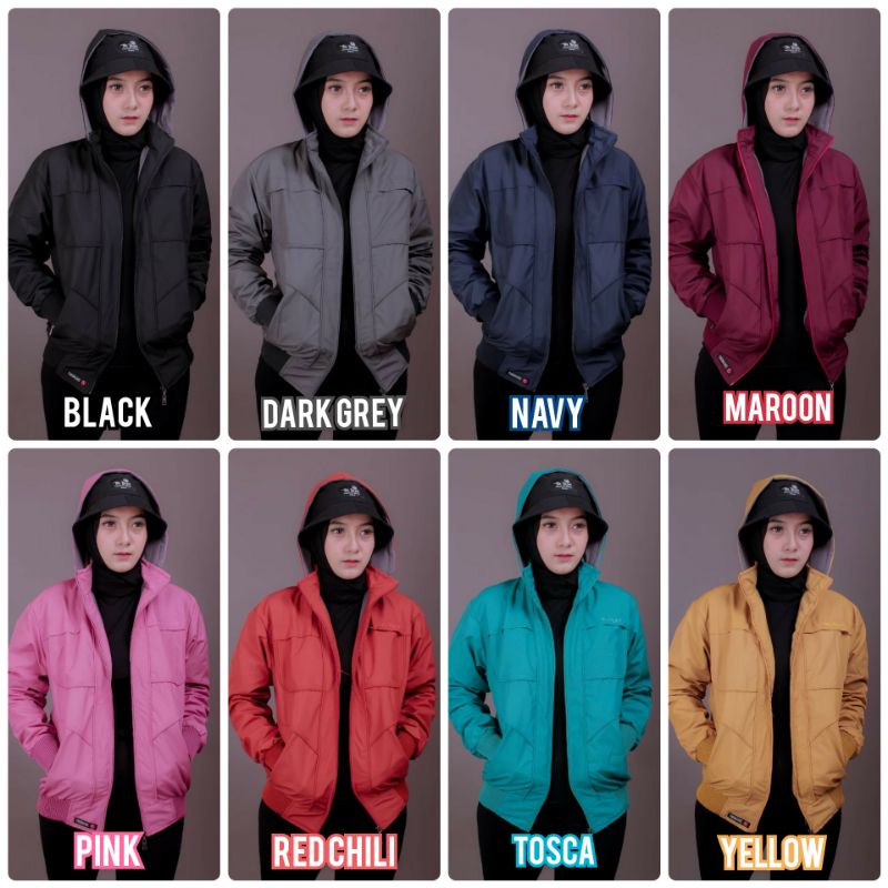 Jaket Wanita Taslan Waterproof Anti Air | OOTD Jaket Wanita/Cewek Hijab Non Hijab