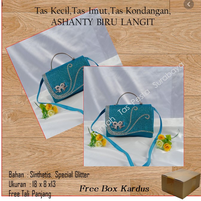 Tas Kecil,Tas Imut,Tas Kondangan,ASHANTY BIRU LANGIT