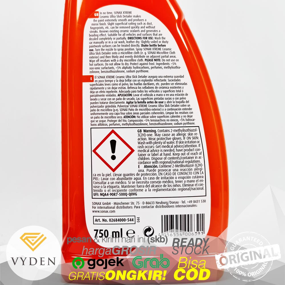 SONAX PAKET CERAMIC REPACK Spray Coating dan Ultra Slick Detailer Efek Daun Talas Hydrophobic