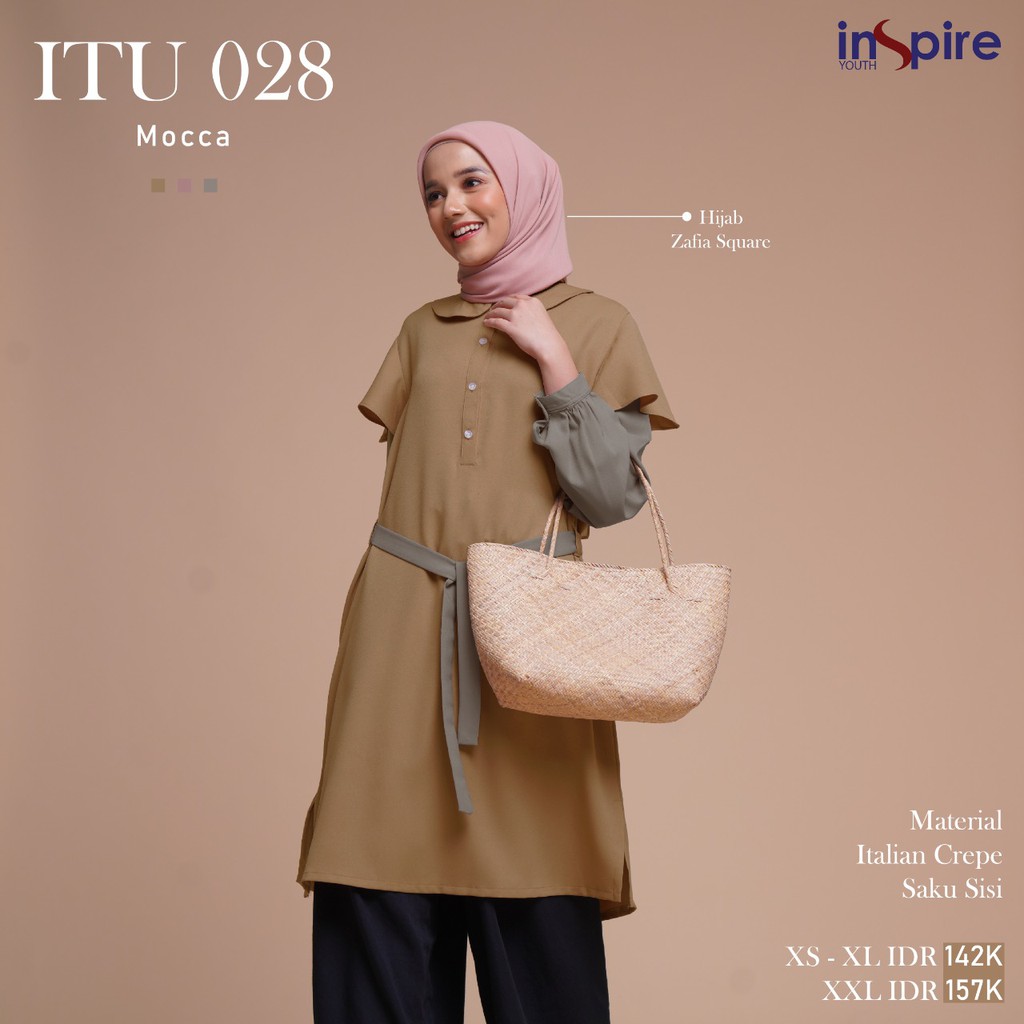 INSPIRE TUNIK ITU 028 BAHAN ITALIAN CREEP TUNIK MUSLIMAH TRENDY ELEGAN CANTIK FORMAL OR SEMI FORMAL