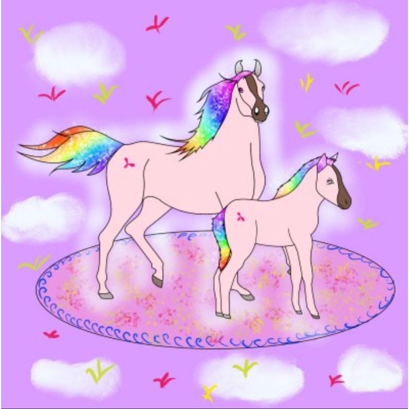 

Kuda dan bunga wanita