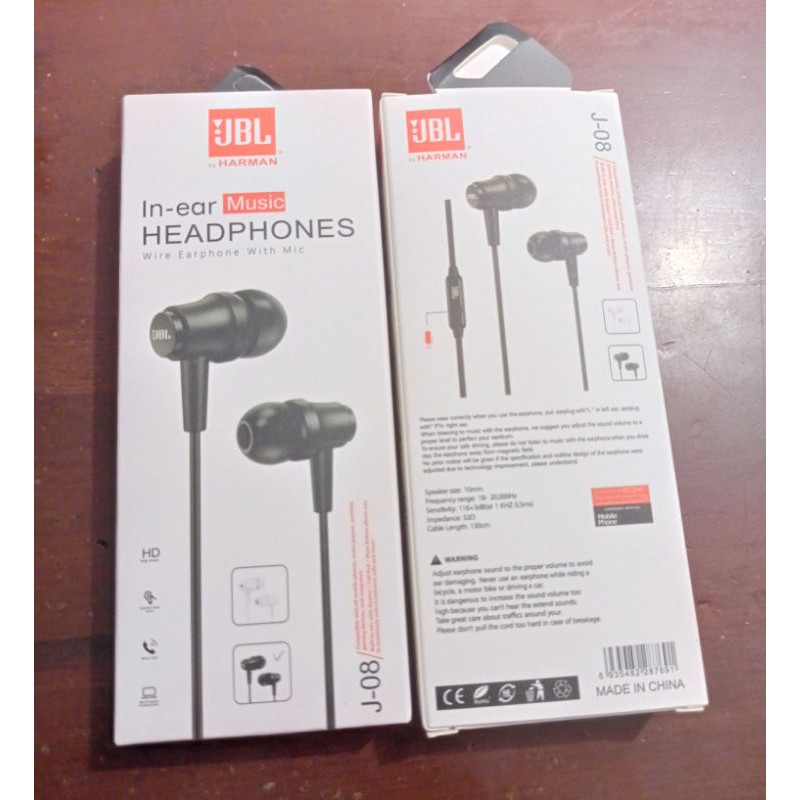 Handsfree Hf Headset Earphone Jbl J-08