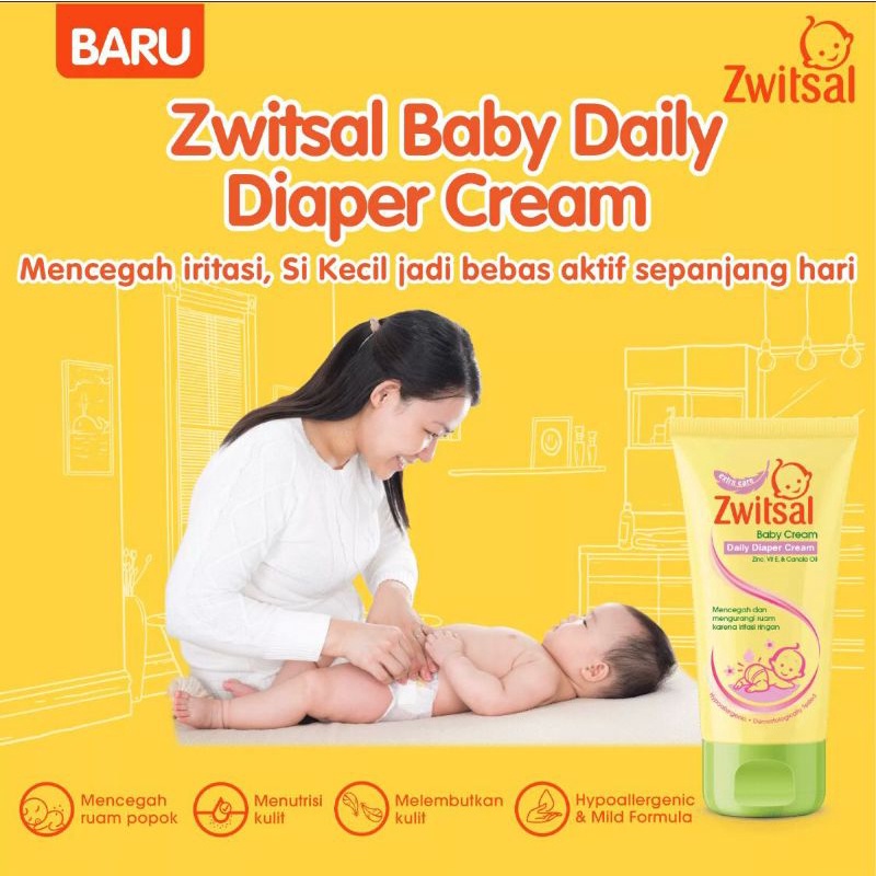 Zwitsal Baby Cream With Zinc 50ml 50 ml krim ruam popok