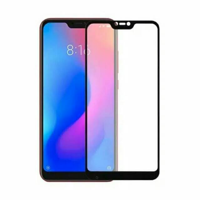 TEMPERED GLASS 9D FULL COVER FULL GLUE  MI A2 MI A2 lite REDMI 6 PRO