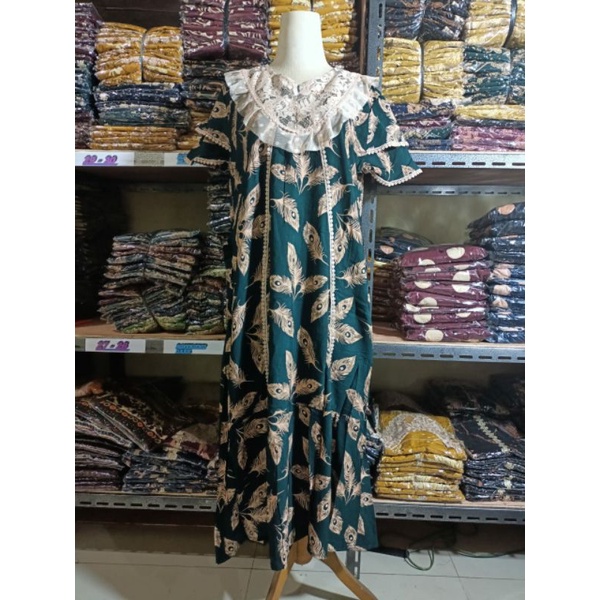 [Bisa Cod] Terbaru Daster Arab Renda Motif Bulu || Bhusui Resleting Depan