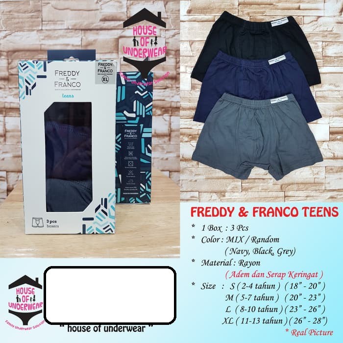 CELANA DALAM ANAK BOXER FREDDY & FRANCO FFT01 ISI 3