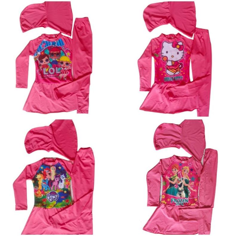 Baju Renang Anak Perempuan/Pakaian Renang Anak Perempuan/Baju Renang Anak Perempuan Muslim/Setelan R