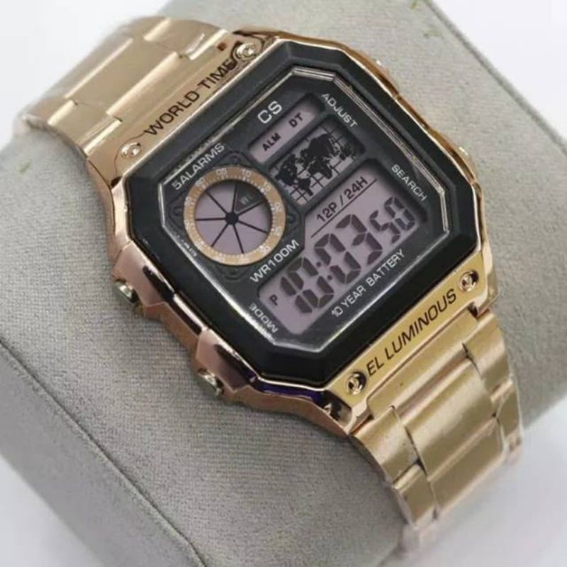 COD JAM TANGAN  PRIA CS  DIGITAL WATCH CHAIN WATERRESIST