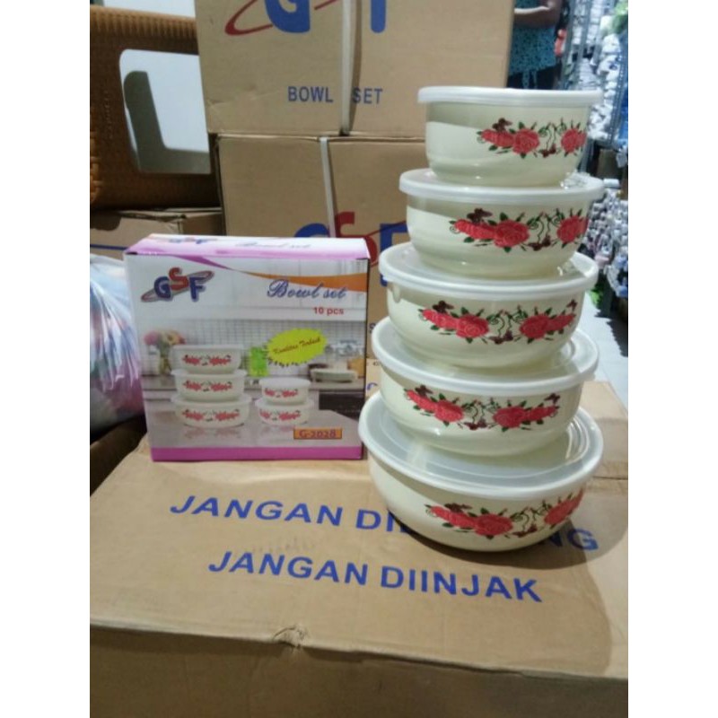 Mixing Bowl Enamel Set / Rantang Susun 5 PCS GSF G-2028