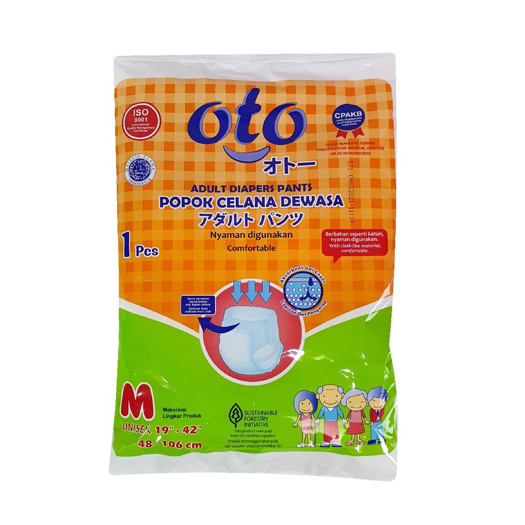 OTO Popok Dewasa model Celana Adult Diapers Pants size M / L / XL isi 1 pc