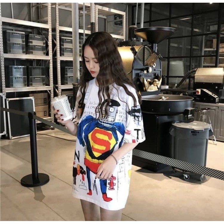 KaosSupermen T Shirt Big Size Fashion Wanita Tebal / Vintage OverSize
