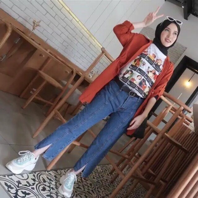 BAGGY JEANS BELAH DEPAN PANTS JEANS BELAH BAGGY PANTS