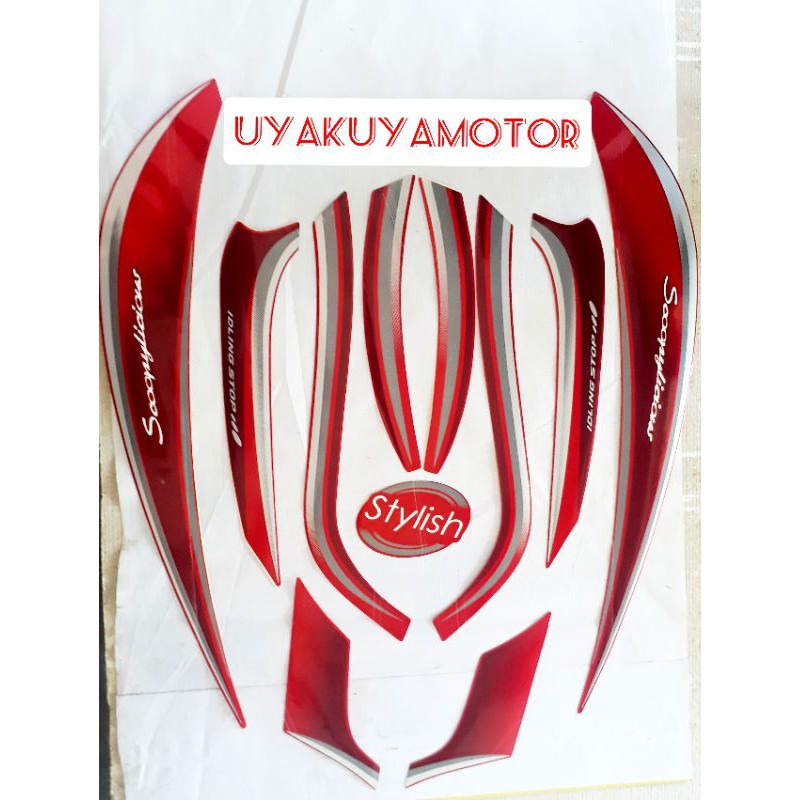 striping scoopy stylist 2018 merah