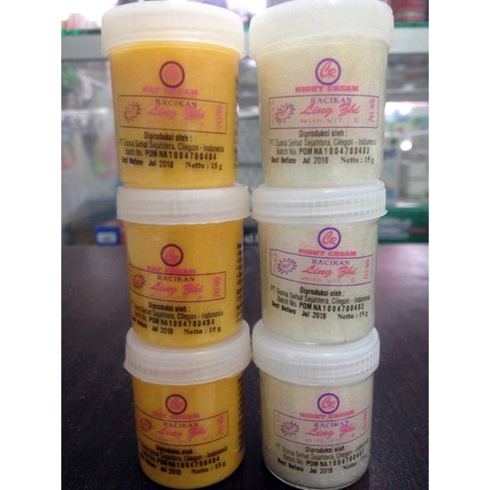 PAKET Cream Ling Zhi Original Siang + Malam Lingzhi Pemutih Wajah