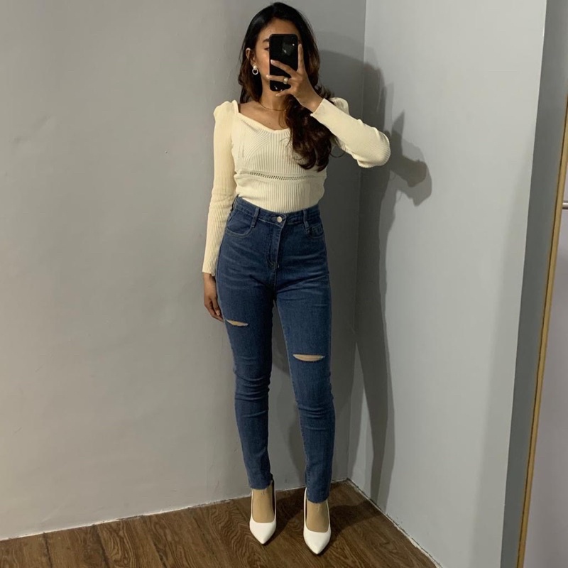 [LUXE.DLABEL] - D66 jeans | Highwaist Skinny Jeans wanita Import Premium celana jeans panjang wanita High Waist Import BoyfriendJeans Baggy Jeans