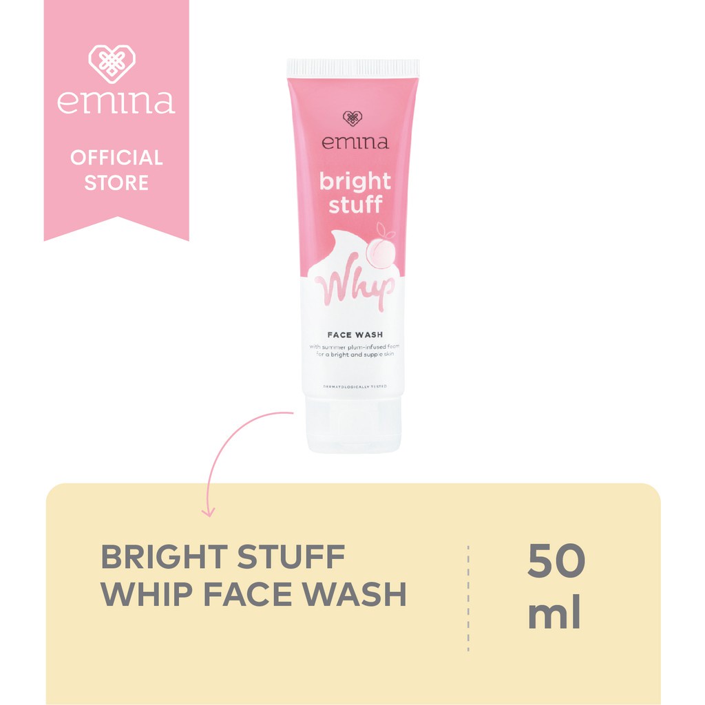 EMINA Bright Stuff Whip Face Wash | Facial Wash Sabun Cuci Muka - 50ML ❤EwaGrosir❤