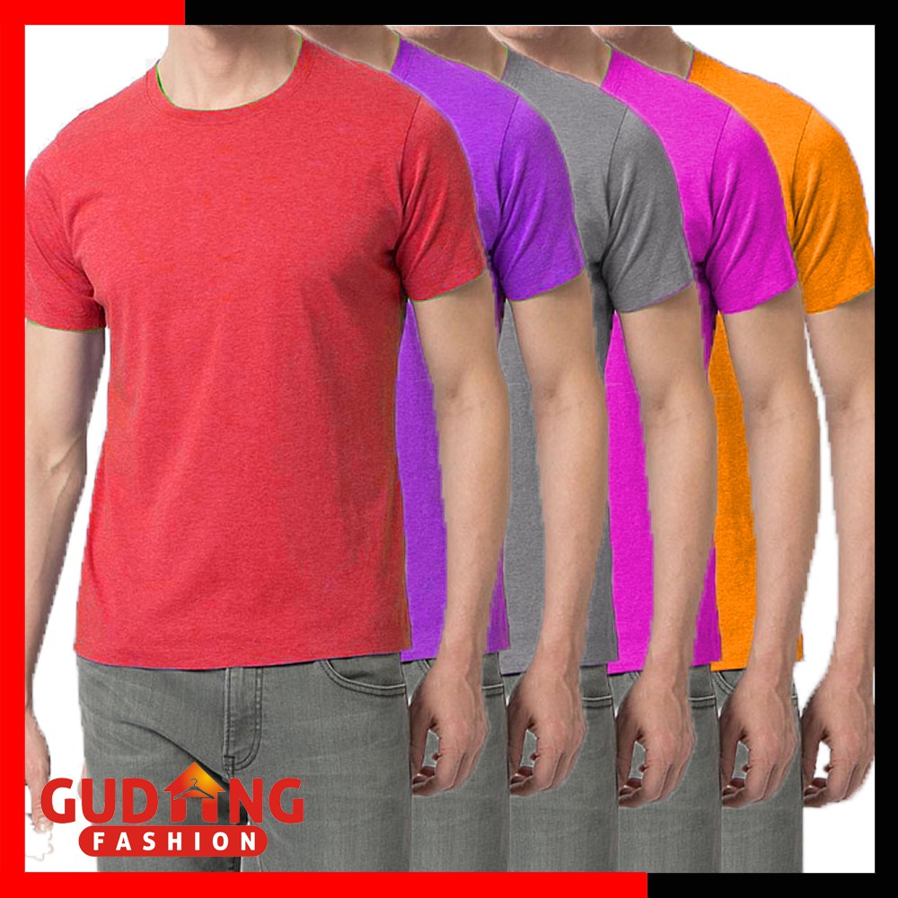 Kaos Polos Pria Pendek - Oneck / Basic Tshirt Oneck 100% Cotton Combed - POL (COMB)