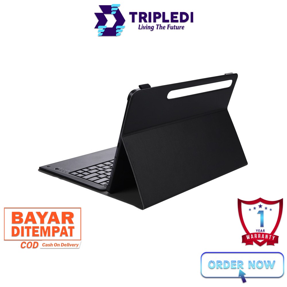 TRIPLEDI Case Keyboard Samsung Galaxy Tab S7 FE 5G 12.4 inch 2021 SM-T730 SM-T733 SM-T736B Keyboard Wireless Bluetooth Free Stylus Pen Flip Casing Leather Magnetic Buckle Folio Slim Book Cover Sarung Pelindung Tablet Android Protektif Shockproof-8