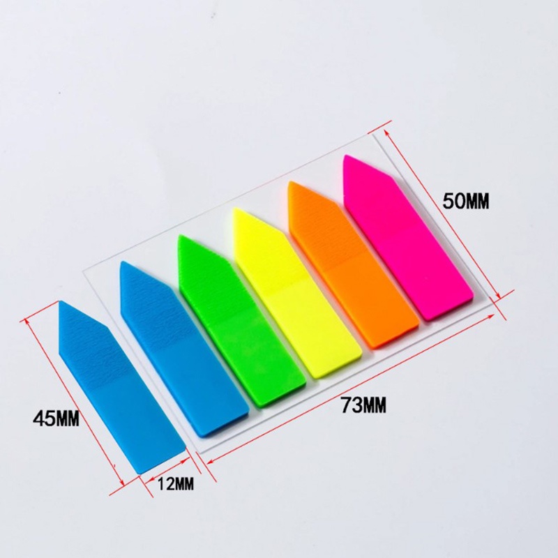 (LUCKID) 100 Lembar Sticky Notes Bentuk Panah Fluorescent