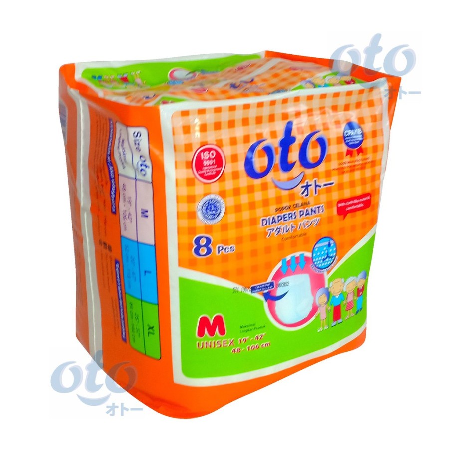 OTO Diapers Adult Pants / Popok Dewasa model Celana Uk M - isi 8 pcs